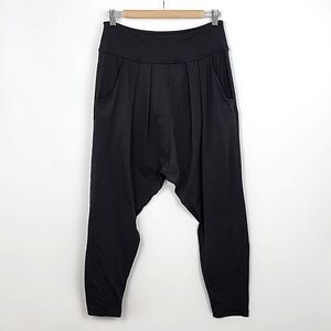 Lululemon Womens Harem Yoga Pants Black Tapered Leg High Rise Pockets Size 6